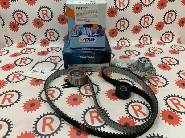 Kit distribuzione completo di pompa acqua marca Dayco+Graf Alfa romeo , Fiat , Lancia 1.9-2.0 multijet Ktb759+Pa1352 oem 6000629056
