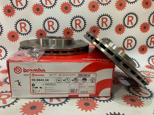 Coppia dischi freno anteriori marca Brembo Fiat-Opel 09.5843.34