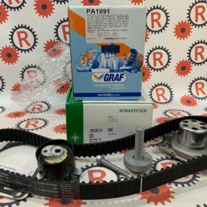Kit distribuzione completo di pompa acqua marca Ina+Graf motori 1,5 dci cinchia 119 denti dal 2010 in poi 530060710-Pa1091